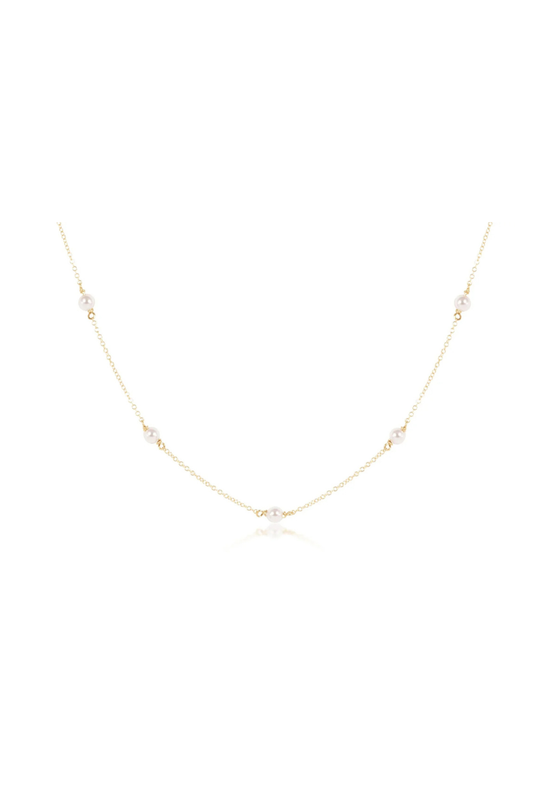 Enewton 15 inch Choker Simplicity Chain Gold - 4mm Pearl
