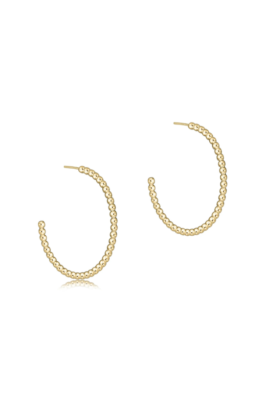 Enewton Beaded Classic 1.25" Post Hoop - 2mm Gold Cabana Seaside Florida