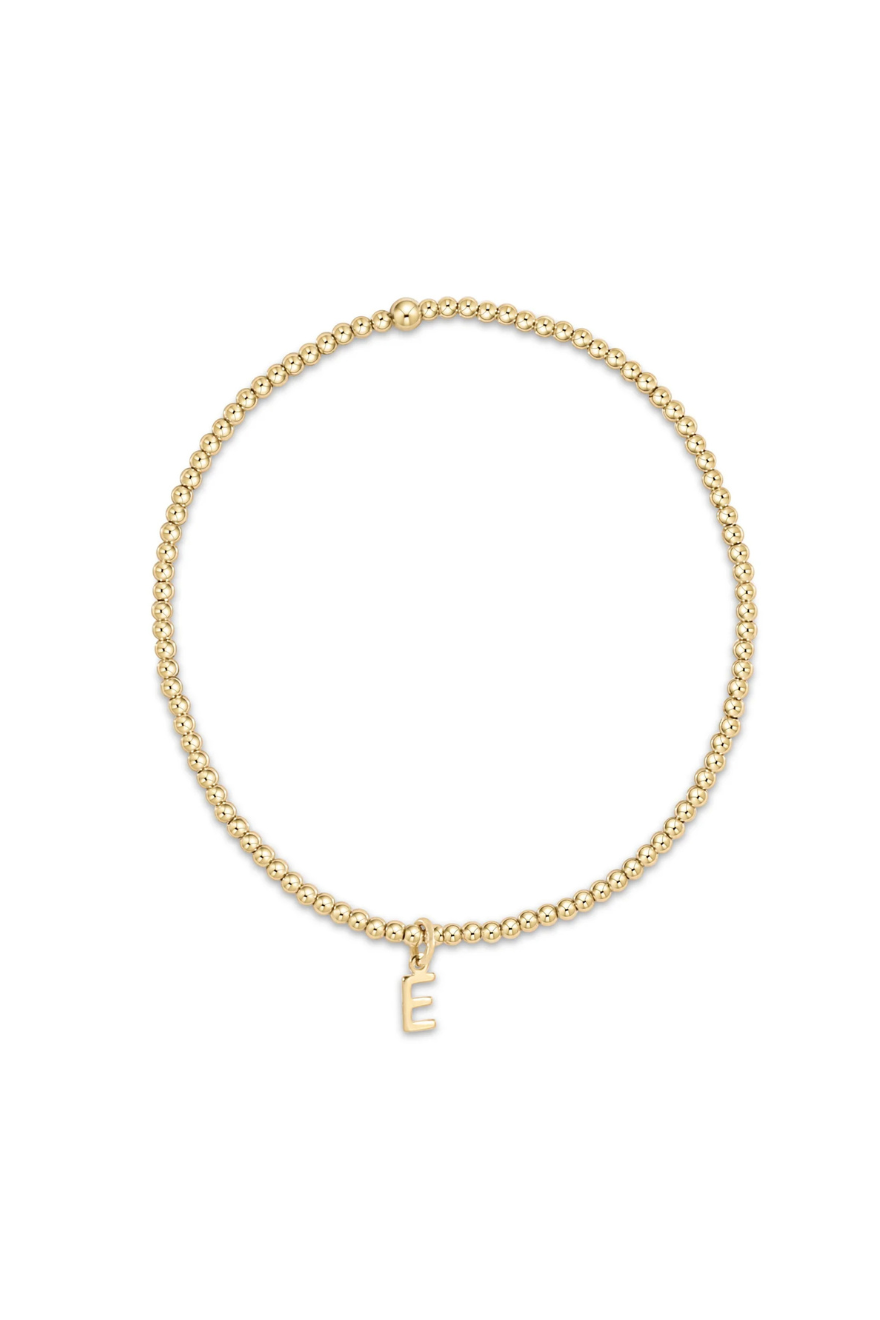 Enewton Classic Gold 2mm Bead Bracelet - Respect Gold Initial Charm Cabana Seaside Florida