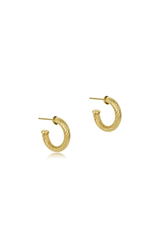 Enewton Round Gold 0.5" Post Hoop - 4mm - Textured Twist Cabana Seaside Florida
