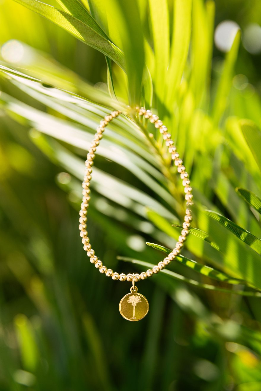 Palm Tree Charm Gold filled Bracelet – Cabana by The Seaside