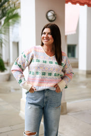 Cabana by The Seaside Style Pastel Holiday Sweater