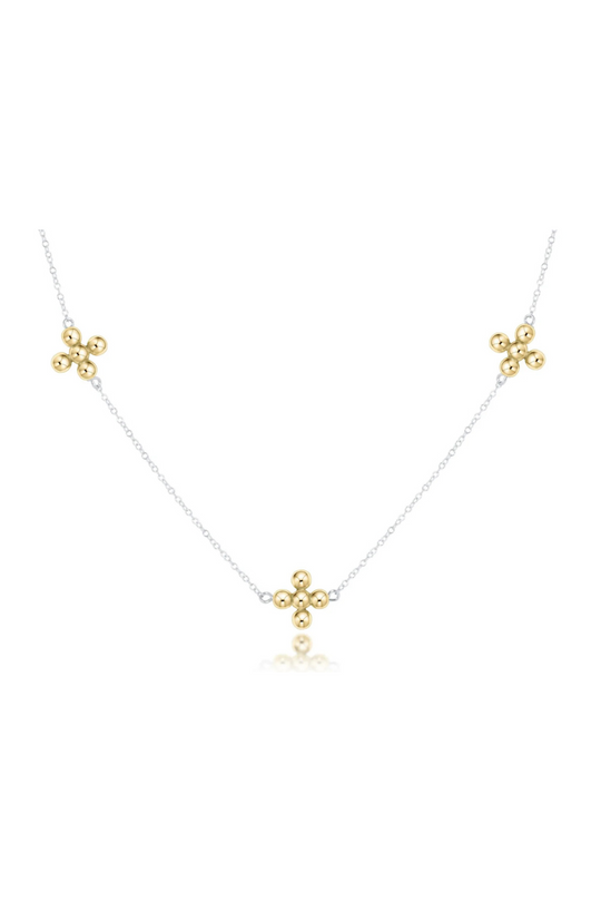 Enewton 15" Choker Simplicity Chain Mixed Metal - Classic Beaded Signature Cross Cabana Seaside Florida 17 inch