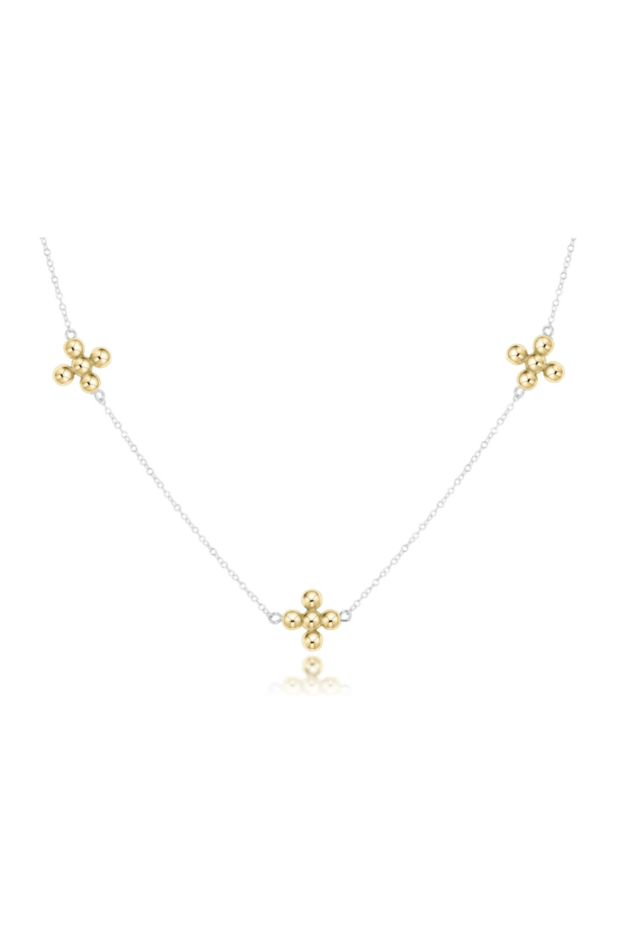 Enewton 15" Choker Simplicity Chain Mixed Metal - Classic Beaded Signature Cross Cabana Seaside Florida 17 inch
