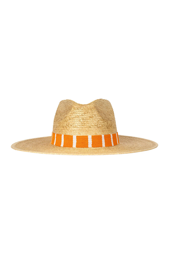 Bright Orange & White Sunshine Tienda Palm Hat