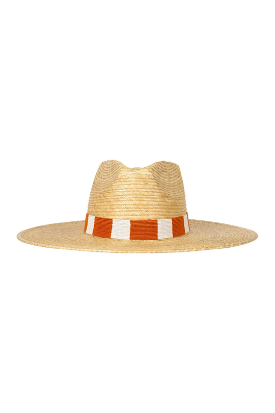 Burnt Orange & White Sunshine Tienda Palm Hat