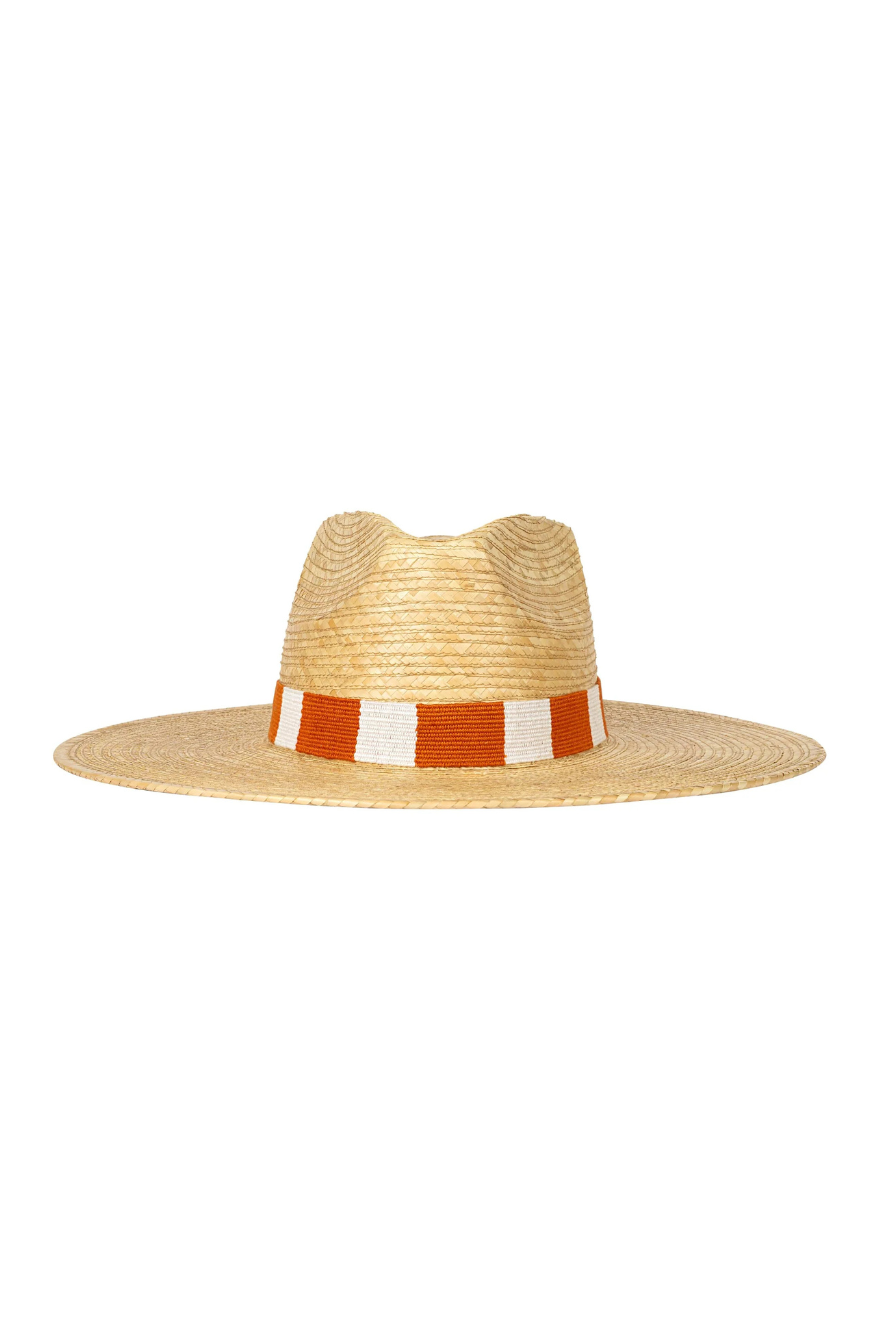 Burnt Orange & White Sunshine Tienda Palm Hat
