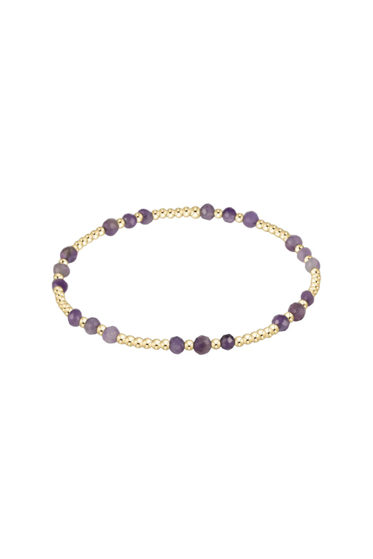 Enewton Gemstone Gold Joy Pattern 3mm Bead Bracelet - Amethyst Cabana The Seaside Style 
