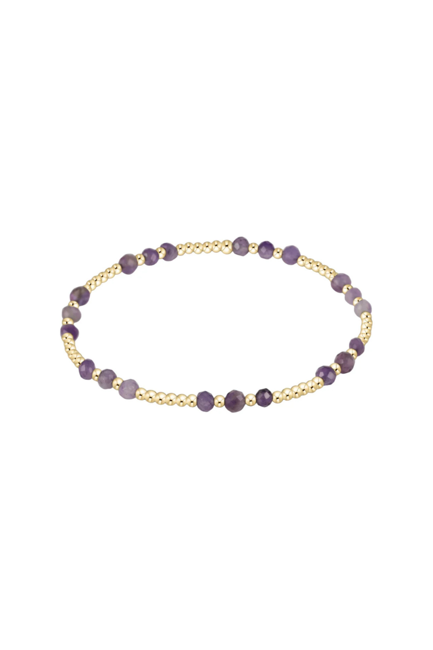 Enewton Gemstone Gold Joy Pattern 3mm Bead Bracelet - Amethyst Cabana The Seaside Style 