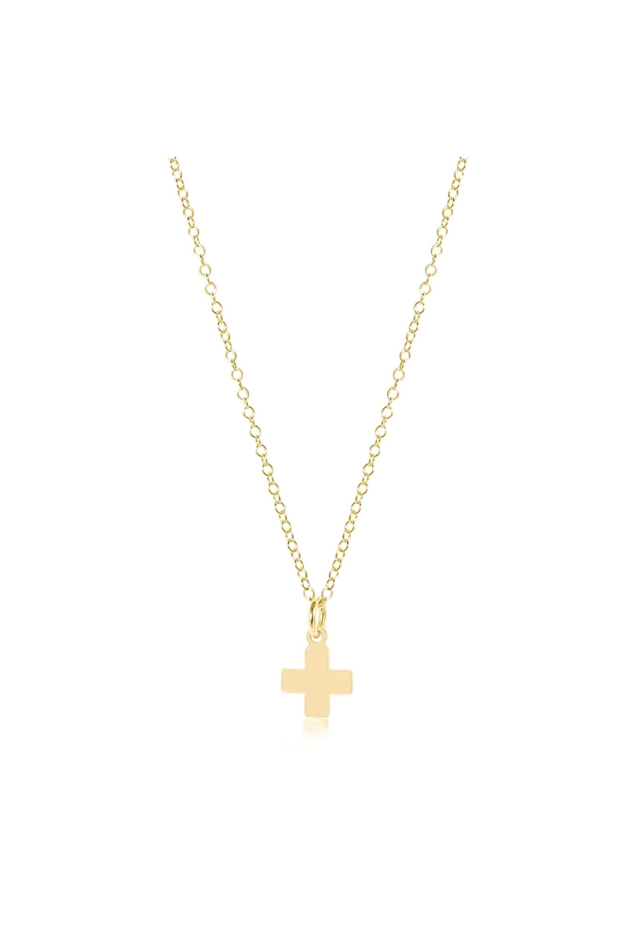 Enewton 16 inch necklace gold signature cross gold charm