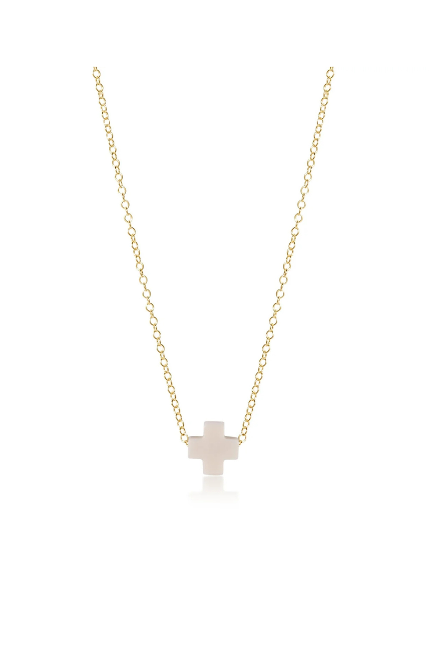 Enewton 16" Necklace Gold - Signature Cross Off White Cabana Seaside Florida