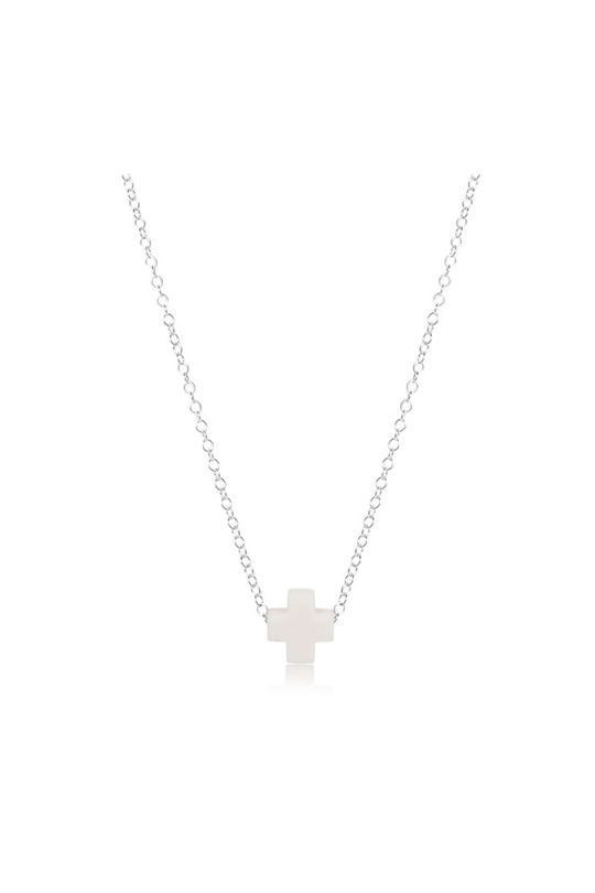 Enewton 16" Necklace Sterling - Signature Cross Off White Cabana Seaside Florida