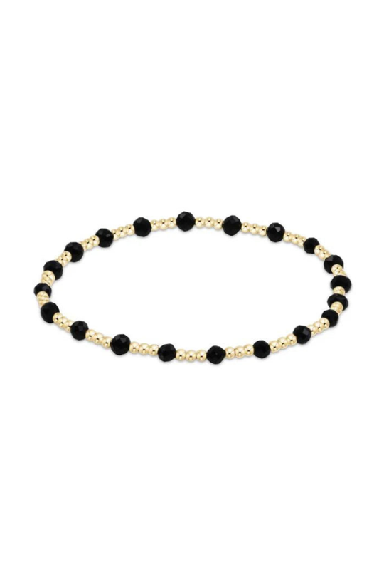 Enewton Gemstone Gold Sincerity Pattern 3mm Bead Bracelet - Faceted Onyx Cabana The Seaside Style 