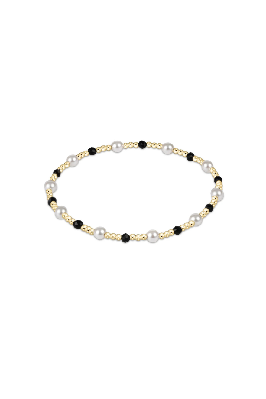 Enewton Pearl Sincerity Pattern 4mm Bead Bracelet - Faceted Onyx Cabana The Seaside Style 