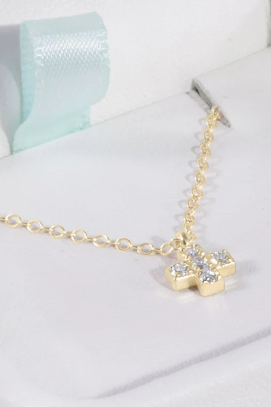 Enewton 14kt Gold and Diamond Signature Cross Necklace Cabana Seaside Florida