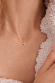 Enewton 14kt Gold and Diamond Signature Cross Necklace Cabana Seaside Florida