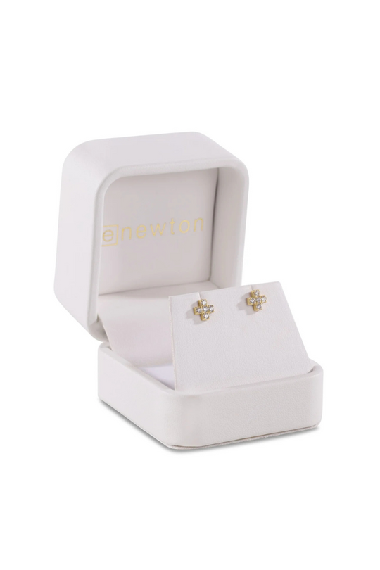 Enewton 14kt Gold and Diamond Signature Cross Studs Cabana Seaside Florida
