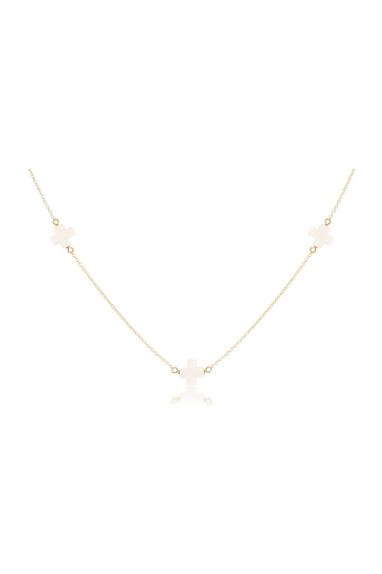 Enewton 15 inch Choker Simplicity Chain Gold - Signature Cross Off-White Cabana Seaside Florida