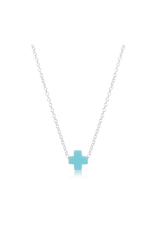 Enewton 16" Necklace Sterling - Signature Cross Turquoise cabana seaside florida