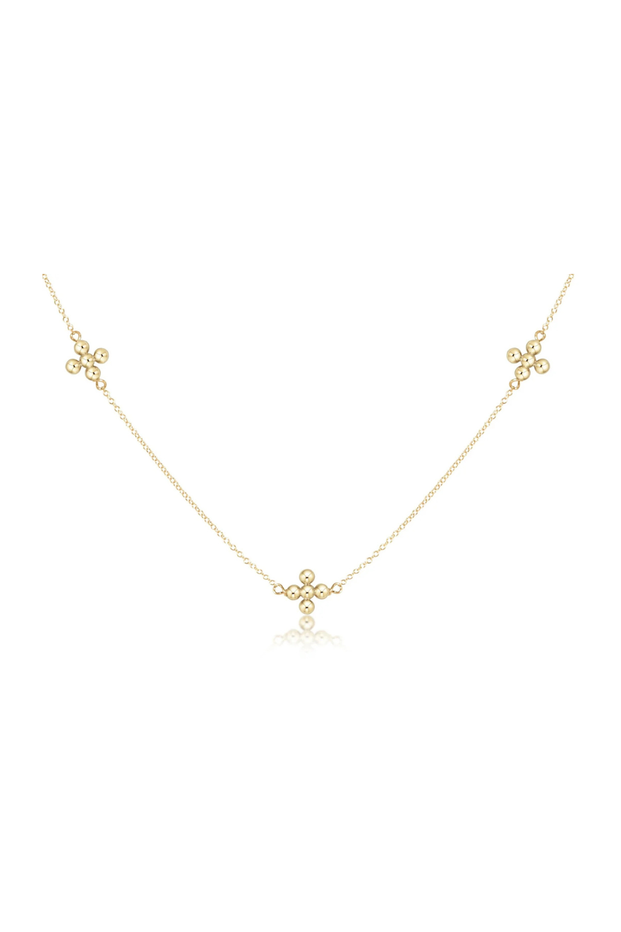 Enewton 17” Choker Simplicity Chain Gold - Classic Beaded Signature Cross Gold Cabana Seaside Florida