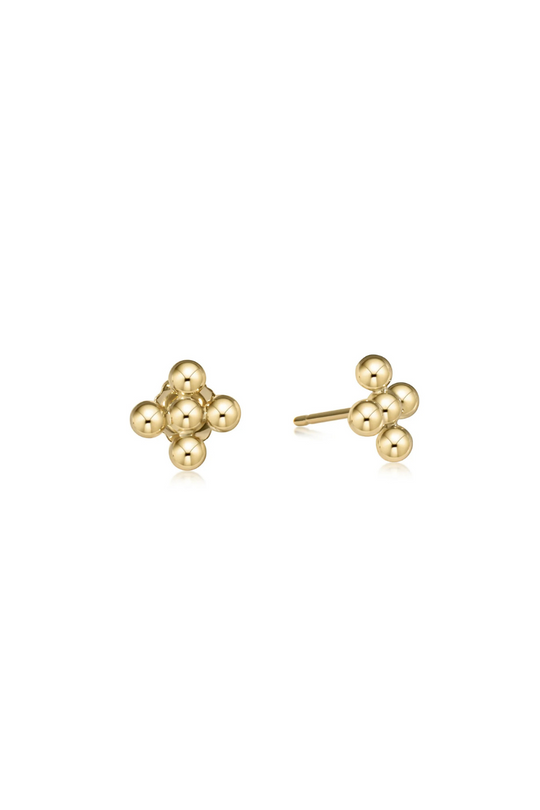 Enewton Classic Beaded Signature Cross Stud - 3mm Bead Gold Cabana Seaside Florida