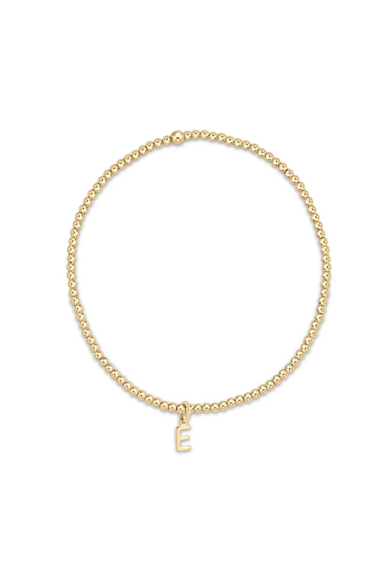 Enewton Classic Gold 2mm Bead Bracelet - Respect Gold Initial Charm Cabana Seaside Florida