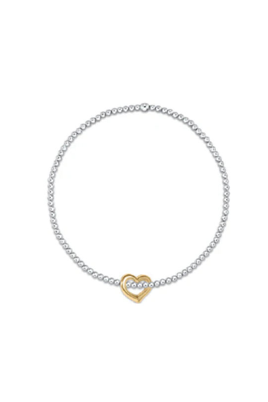 Enewton Classic Sterling Mixed Metal 2.5mm Bead Bracelet Love Gold Charm Cabana Seaside Florida