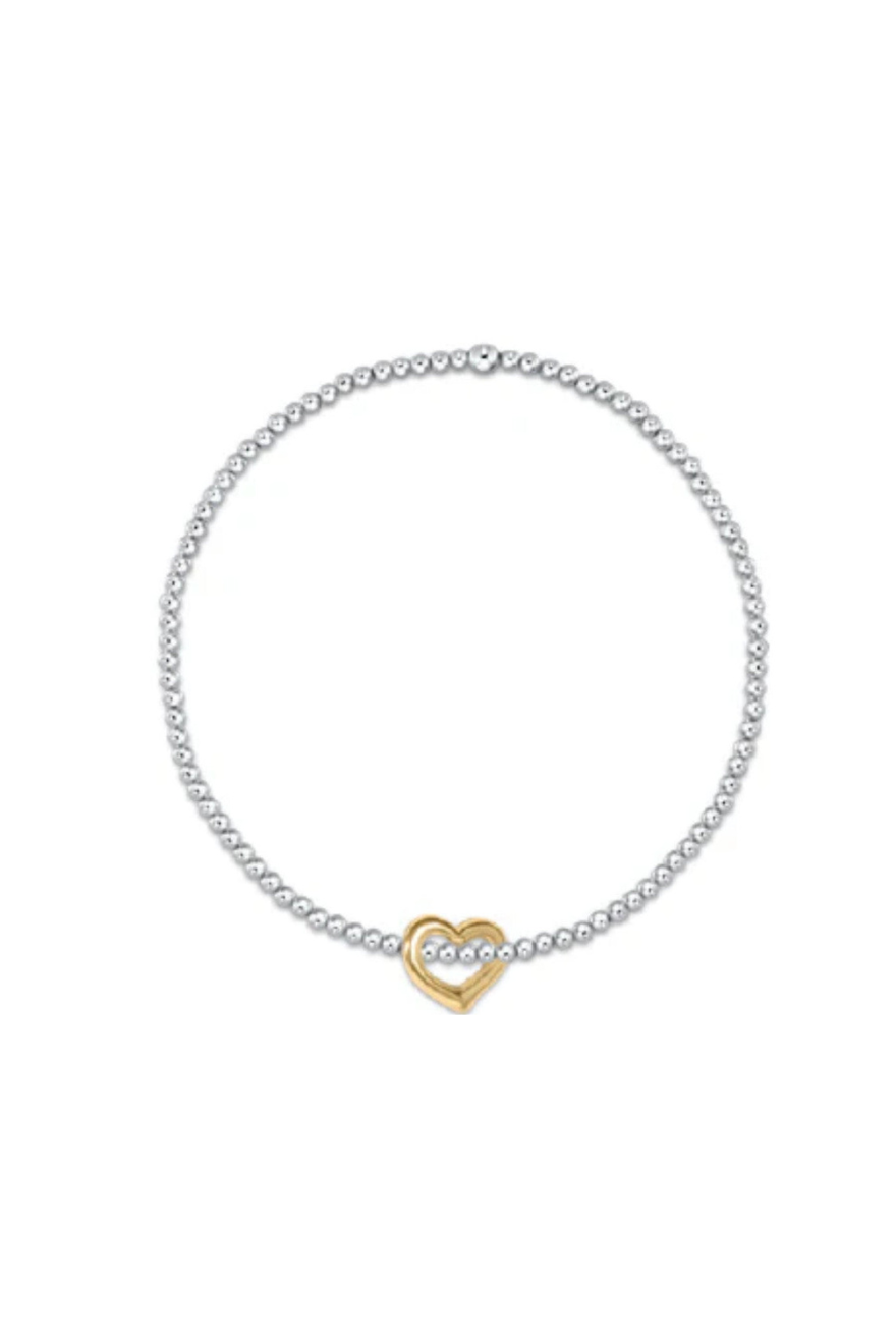 Enewton Classic Sterling Mixed Metal 2.5mm Bead Bracelet Love Gold Charm Cabana Seaside Florida