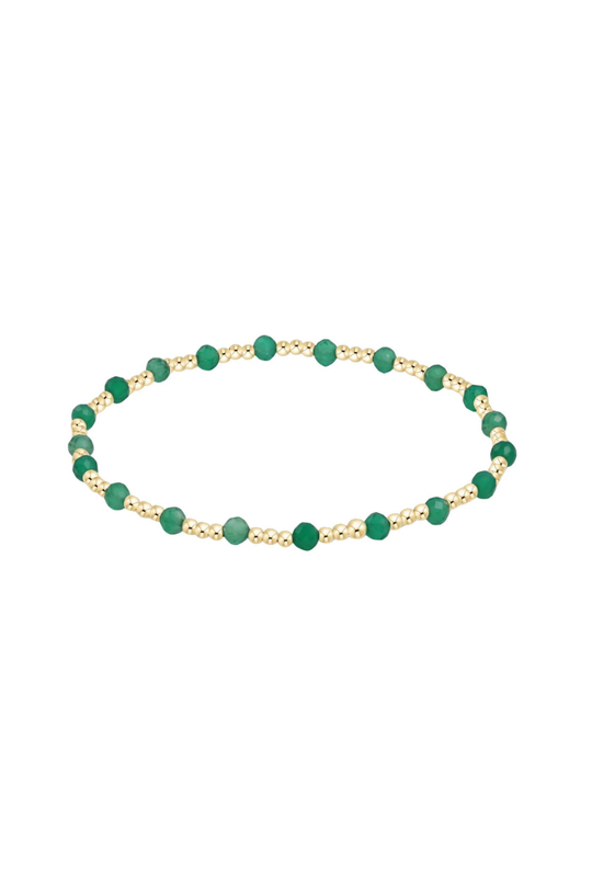 Enewton Gemstone Gold Sincerity Pattern 3mm Bead Bracelet - Green Onyx Cabana Seaside Florida