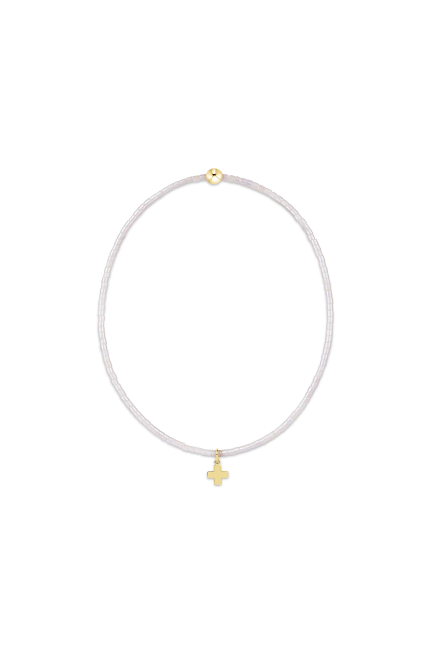 Enewton Hope Classic Signature Cross Small Gold Charm Bracelet Silky White Cabana Seaside Florida 30A