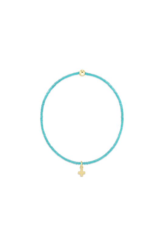 Enewton Hope Classic Signature Cross Small Gold Charm Bracelet Turquoise Cabana Seaside Florida 30A