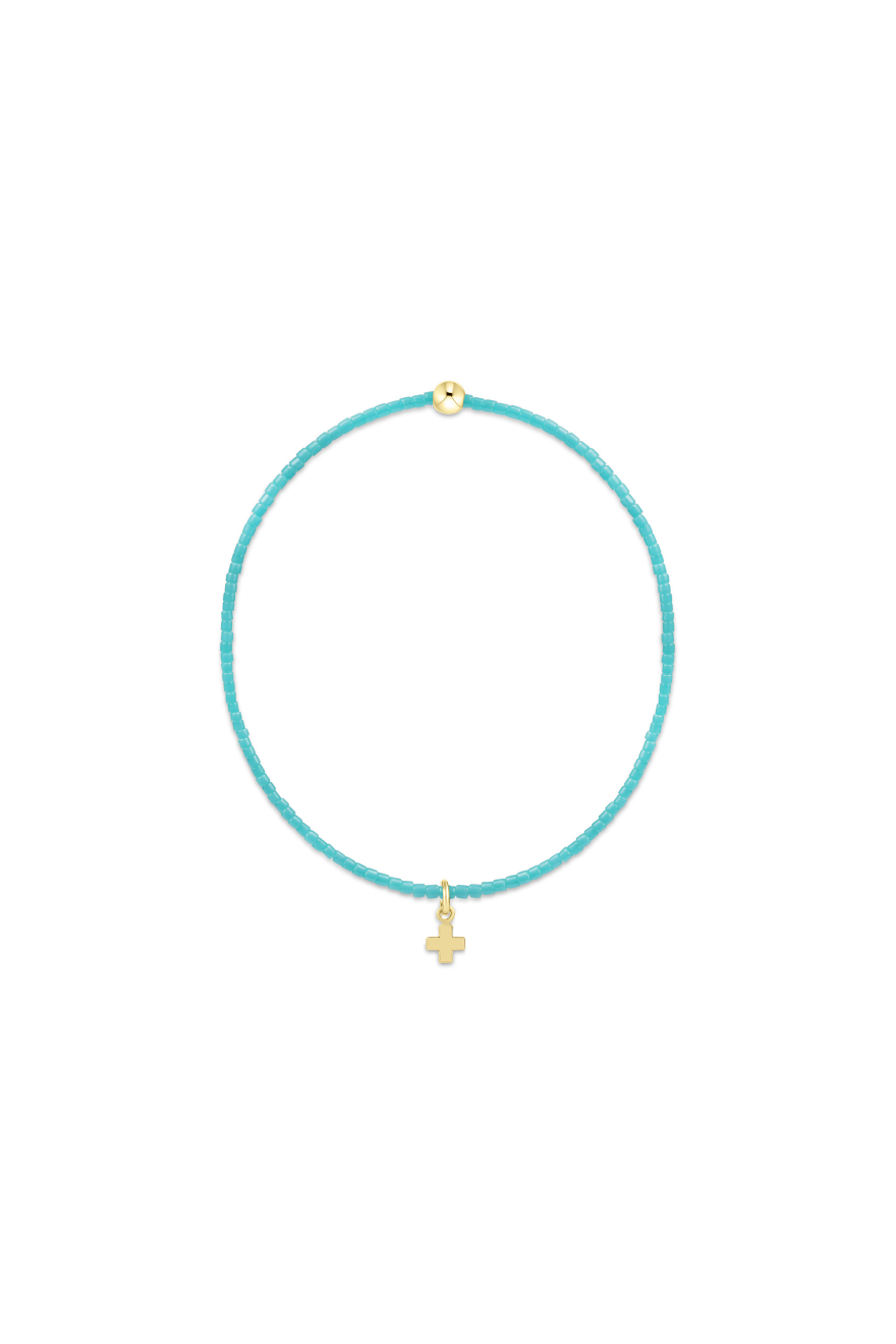 Enewton Hope Classic Signature Cross Small Gold Charm Bracelet Turquoise Cabana Seaside Florida 30A