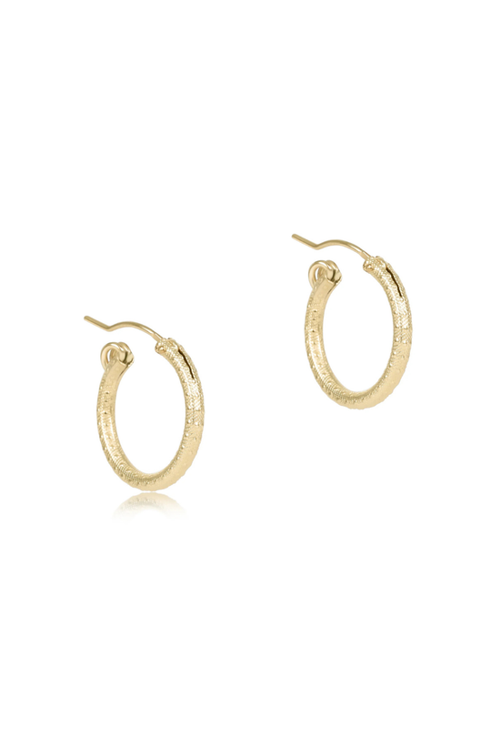 Enewton Round Gold 0.5 inch Hoop Textured Earring Cabana Seaside Florida