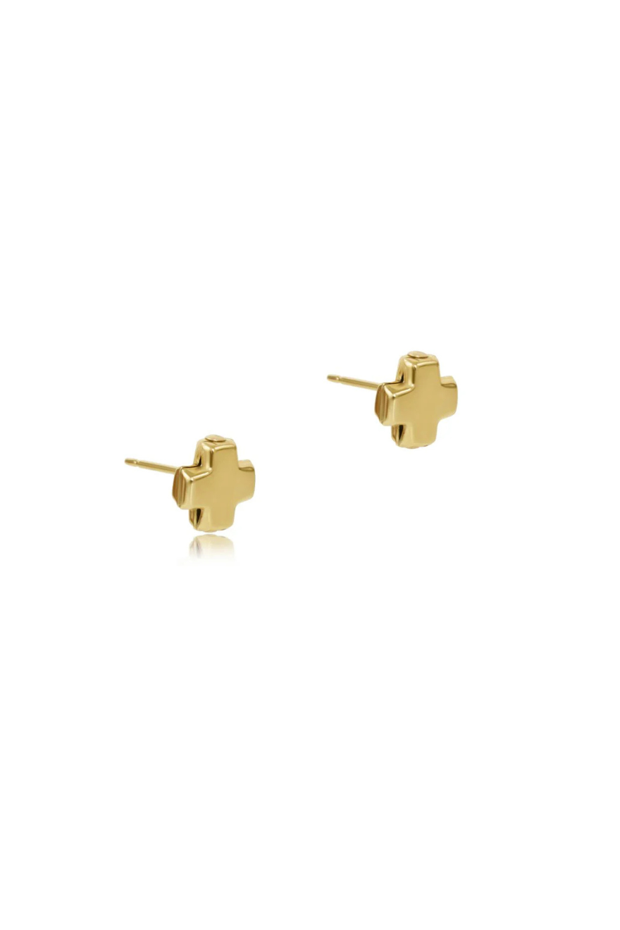 Enewton Signature Cross Gold Stud Gold Earrings Cabana Seaside Florida