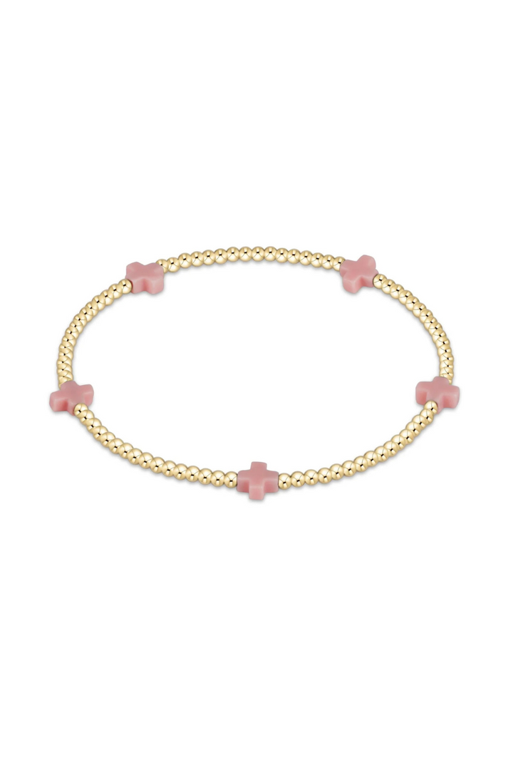 ENEWTON-SIGNATURE CROSS SMALL STERLING PATTERN 2MM BEAD BRACELET main image 1
