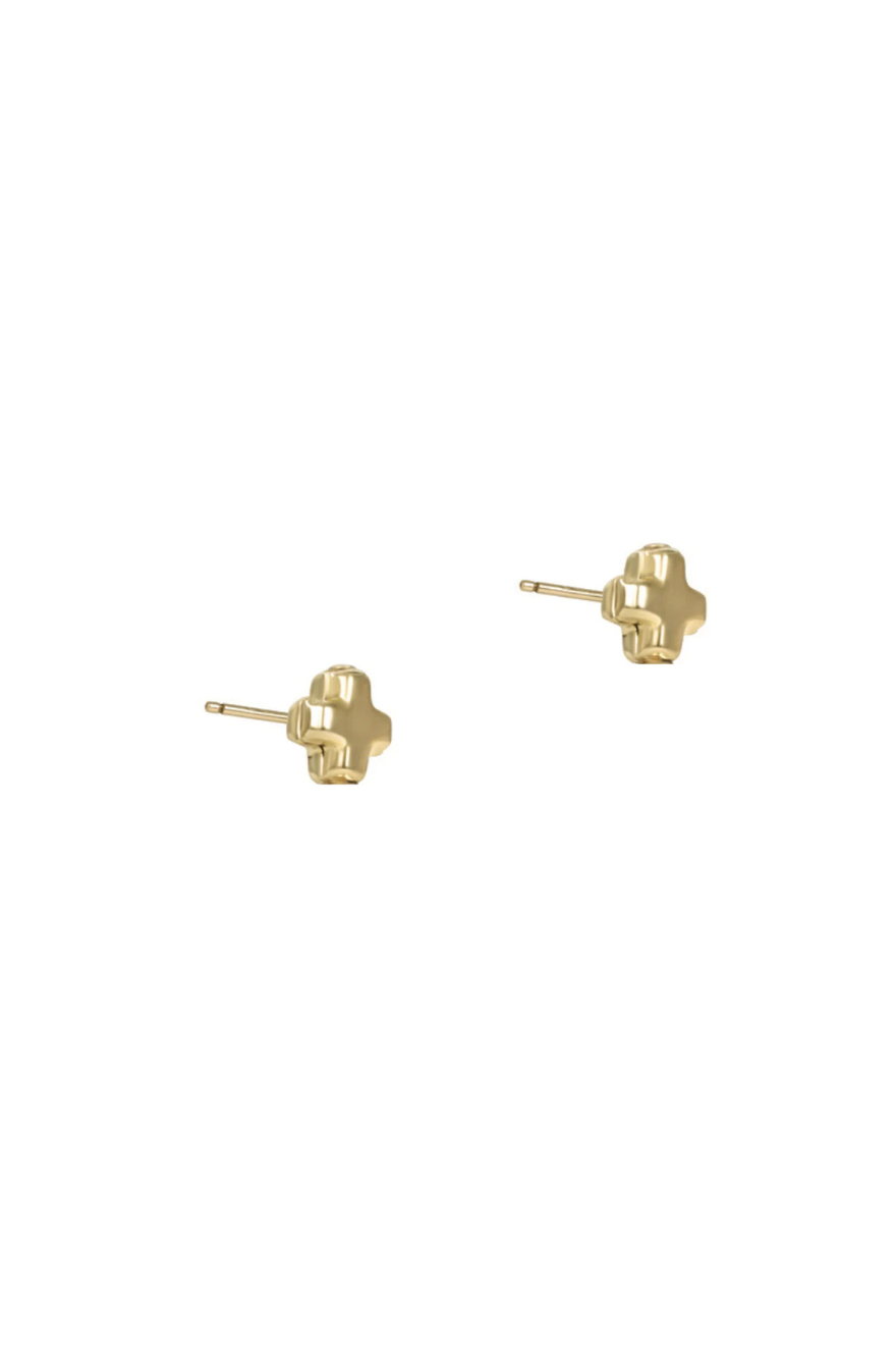 Enewton Signature Cross Small Gold Stud Earring Cabana Seaside Florida