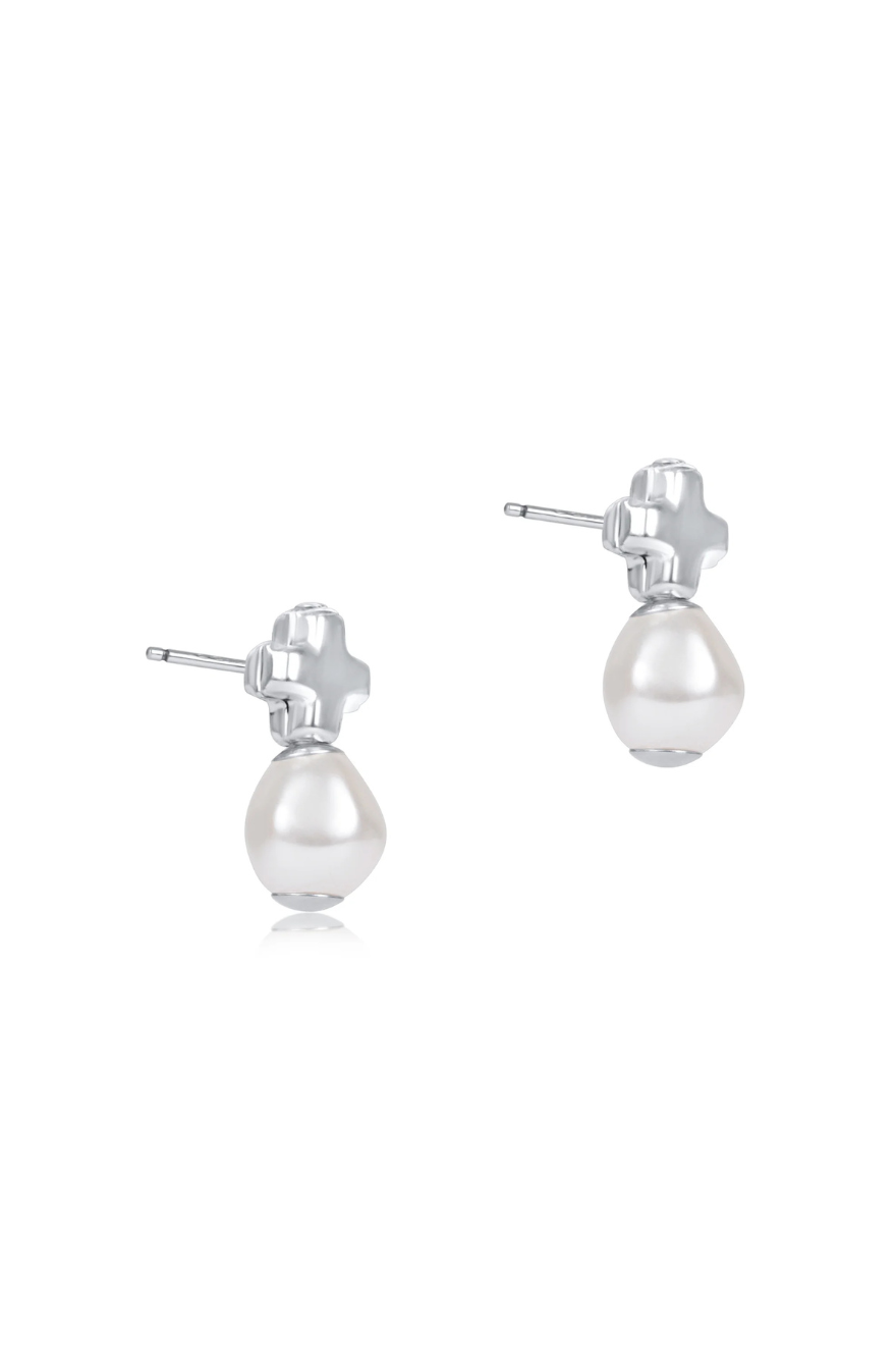 Enewton Signature Cross Sterling Stud Earring Pearl Cabana Seaside Florida