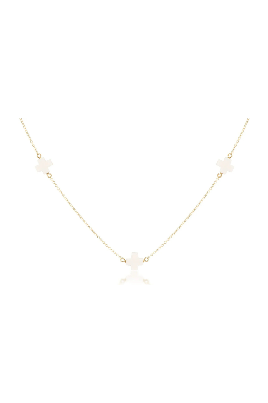 Enewton 17" Choker Simplicity Chain Gold - Signature Cross Off-White Cabana Seaside Florida