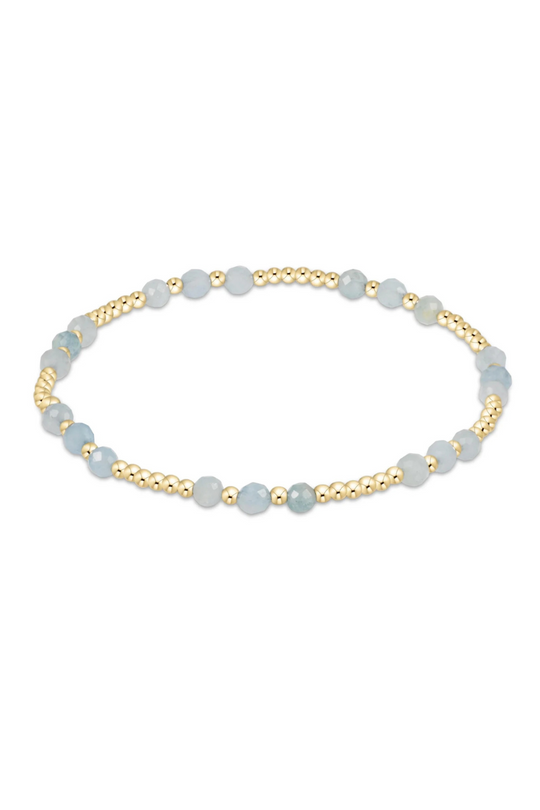 Enewton Gemstone Gold Joy Pattern 3mm Bead Bracelet - Aquamarine Cabana Seaside Florida