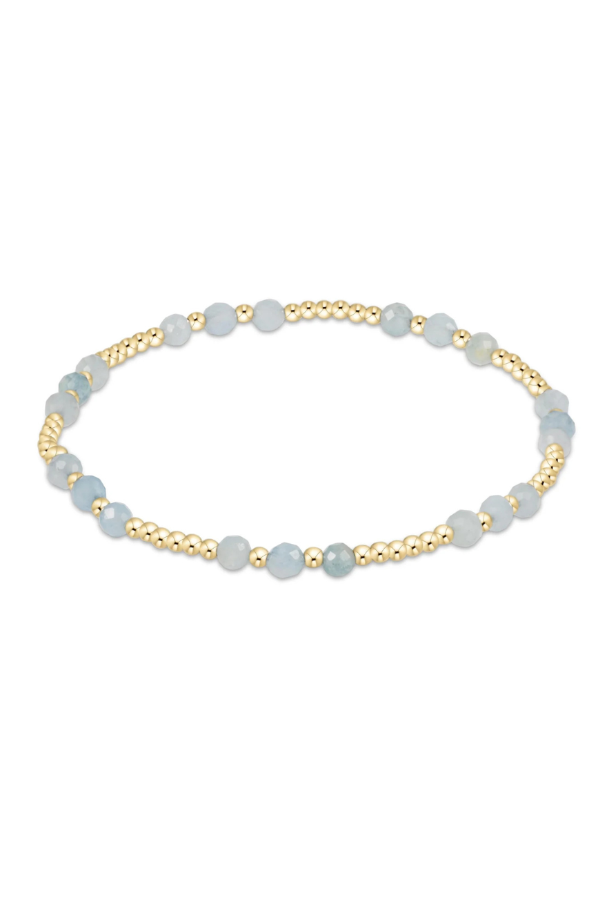 Enewton Gemstone Gold Joy Pattern 3mm Bead Bracelet - Aquamarine Cabana Seaside Florida