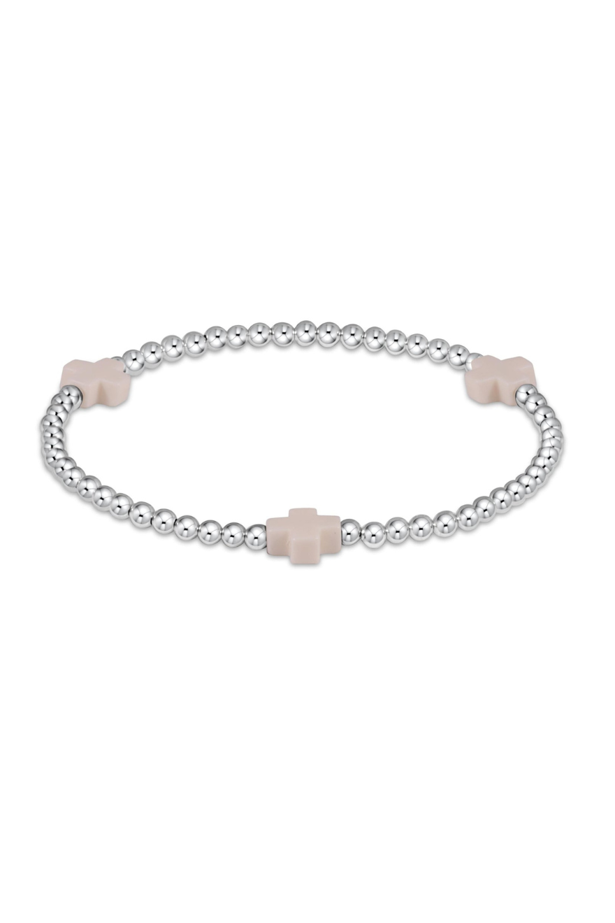 Enewton Signature Cross Sterling 3mm Bead Bracelet - Off White cabana seaside florida