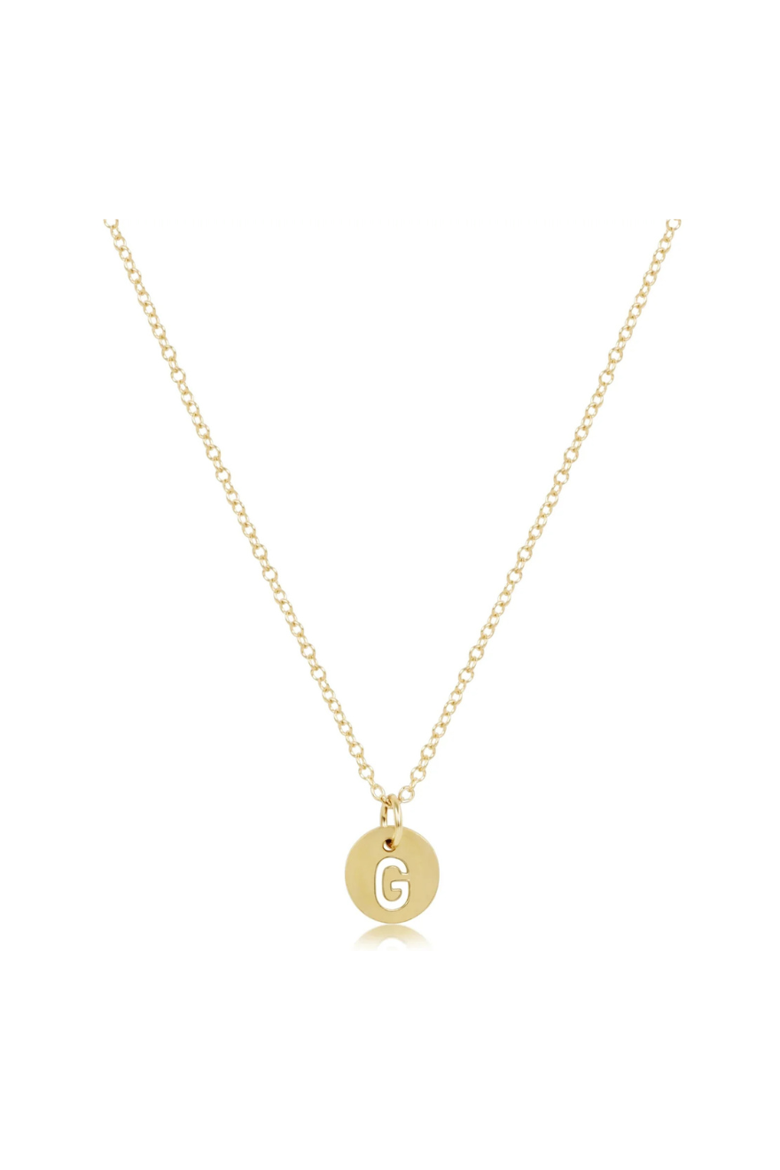 Enewton 16" Necklace Gold - Respect Gold Initial Charm Cabana Seaside Florida