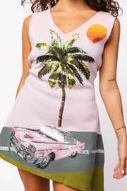 Vintage Car with Palm Tree Queen of Sparkles Dress Cabana by The Seaside Style 