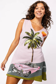 Vintage Car with Palm Tree Queen of Sparkles Dress Cabana by The Seaside Style 