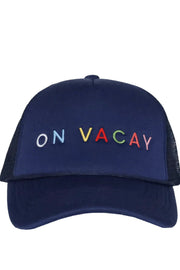 On Vacay Trucker Hat Cabana Seaside 